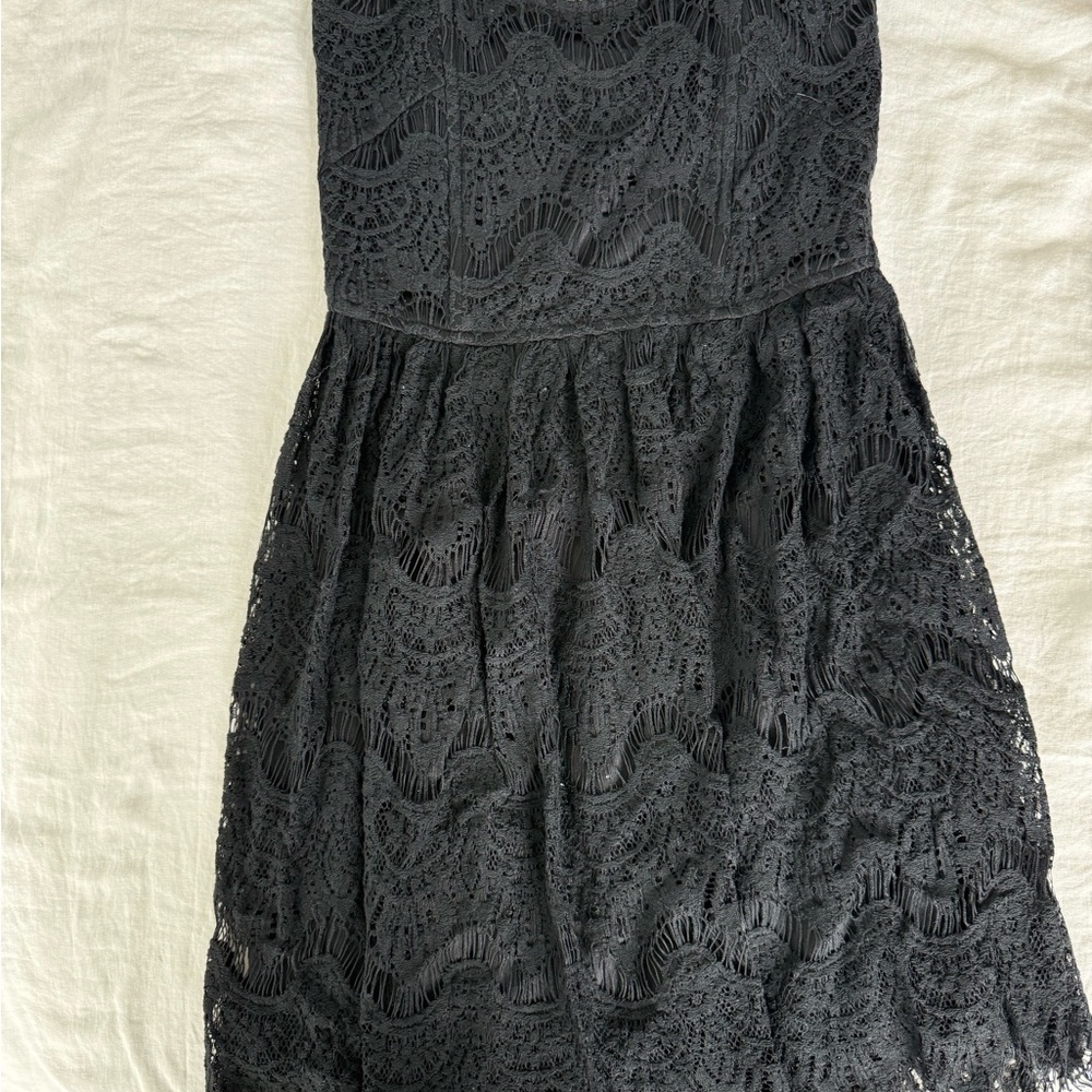 Ya Los Angeles Black Lace Mini Dress